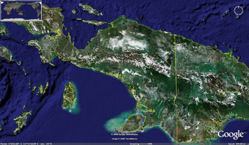 papua photo satellite